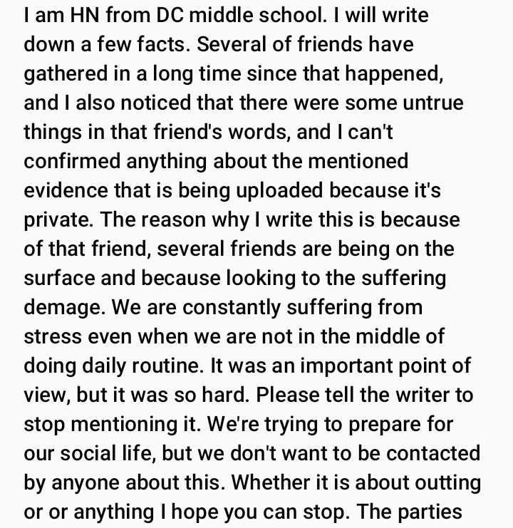 They claim to be TY& #39;s classmate and even the manager for his middle school chatroom.They had a lot of things to say against this "B" person. How they should just stop spreading rumors, how its hurting others and their friends. They didn& #39;t give any proof they& #39;re real however