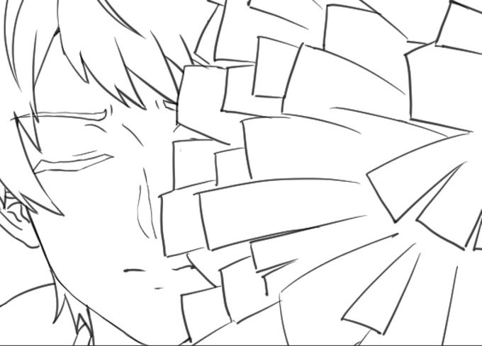 これは微妙な目に遭っている芹さんの線画 