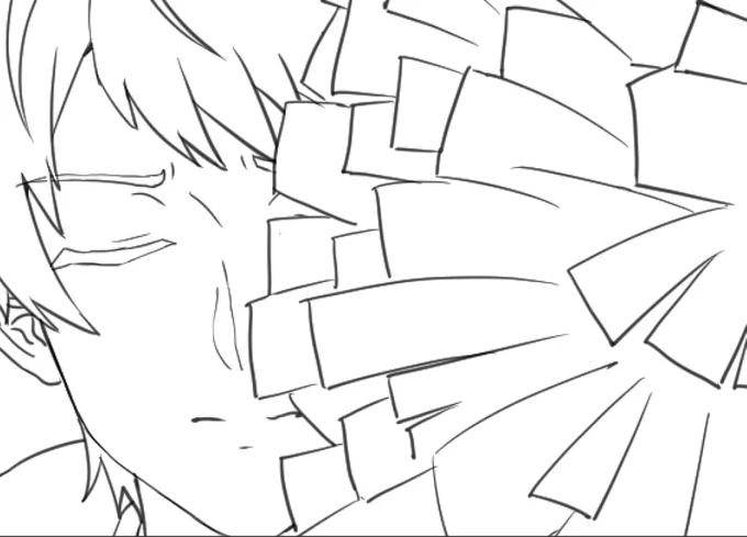 これは微妙な目に遭っている芹さんの線画 