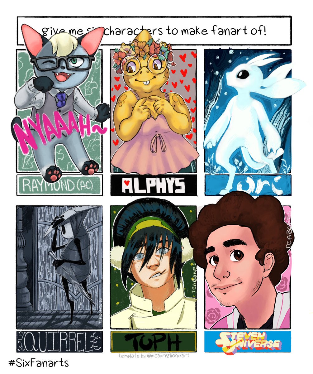 TeaBonesArt's tweet photo. I finally finished this up and totally didn’t forget about it due to animal crossing #sixfanart #teabones #tbart #aprilduran https://t.co/GAzyDQwemI