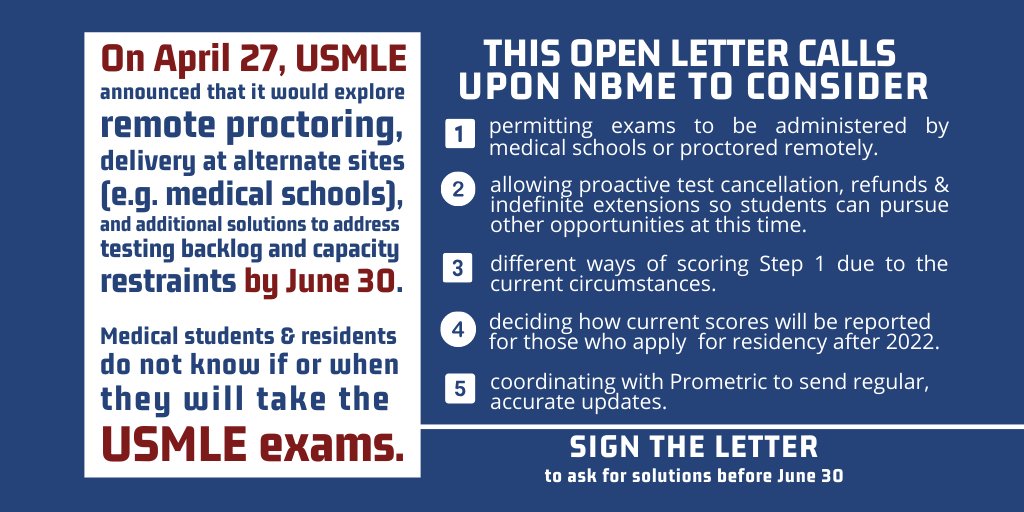 Briana Christophers, PhD (@brichristophers) on Twitter photo Med students, and others in solidarity, are signing an open letter to NBME to decide on solutions before June 30.
Join >1K who have already signed 📝 forms.gle/7S5x5LGY7ZdDtx…
<a href="/leah_pierson/">Leah Pierson</a> <a href="/lizstein_/">Elizabeth Stein, MD</a> <a href="/d_r_chen/">David Chen</a> <a href="/DavidG_Miller/">David G. Miller, MD</a> <a href="/pluralperfect/">Ross Perfetti</a>
#MedTwitter #MedStudentTwitter #Step1 Med students, and others in solidarity, are signing an open letter to NBME to decide on solutions before June 30.
Join >1K who have already signed 📝 forms.gle/7S5x5LGY7ZdDtx…
<a href="/leah_pierson/">Leah Pierson</a> <a href="/lizstein_/">Elizabeth Stein, MD</a> <a href="/d_r_chen/">David Chen</a> <a href="/DavidG_Miller/">David G. Miller, MD</a> <a href="/pluralperfect/">Ross Perfetti</a>
#MedTwitter #MedStudentTwitter #Step1