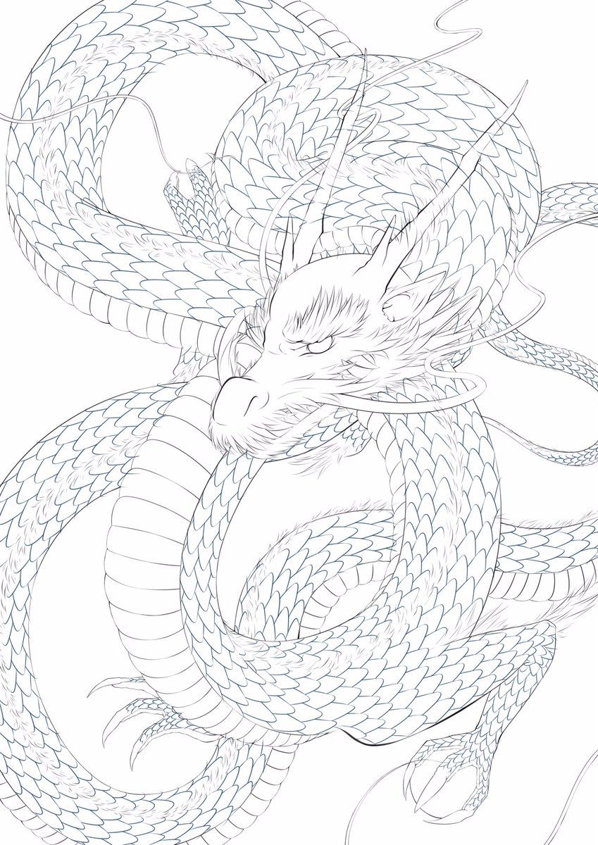 تويتر Hiro兄 على تويتر デジタルで描き描き 線画 細長鱗は可愛い イラスト オリジナルイラスト デジタルイラスト 線画 和風イラスト 龍 Drawing Digitaldrawing Dragon T Co Imifkc1t2b