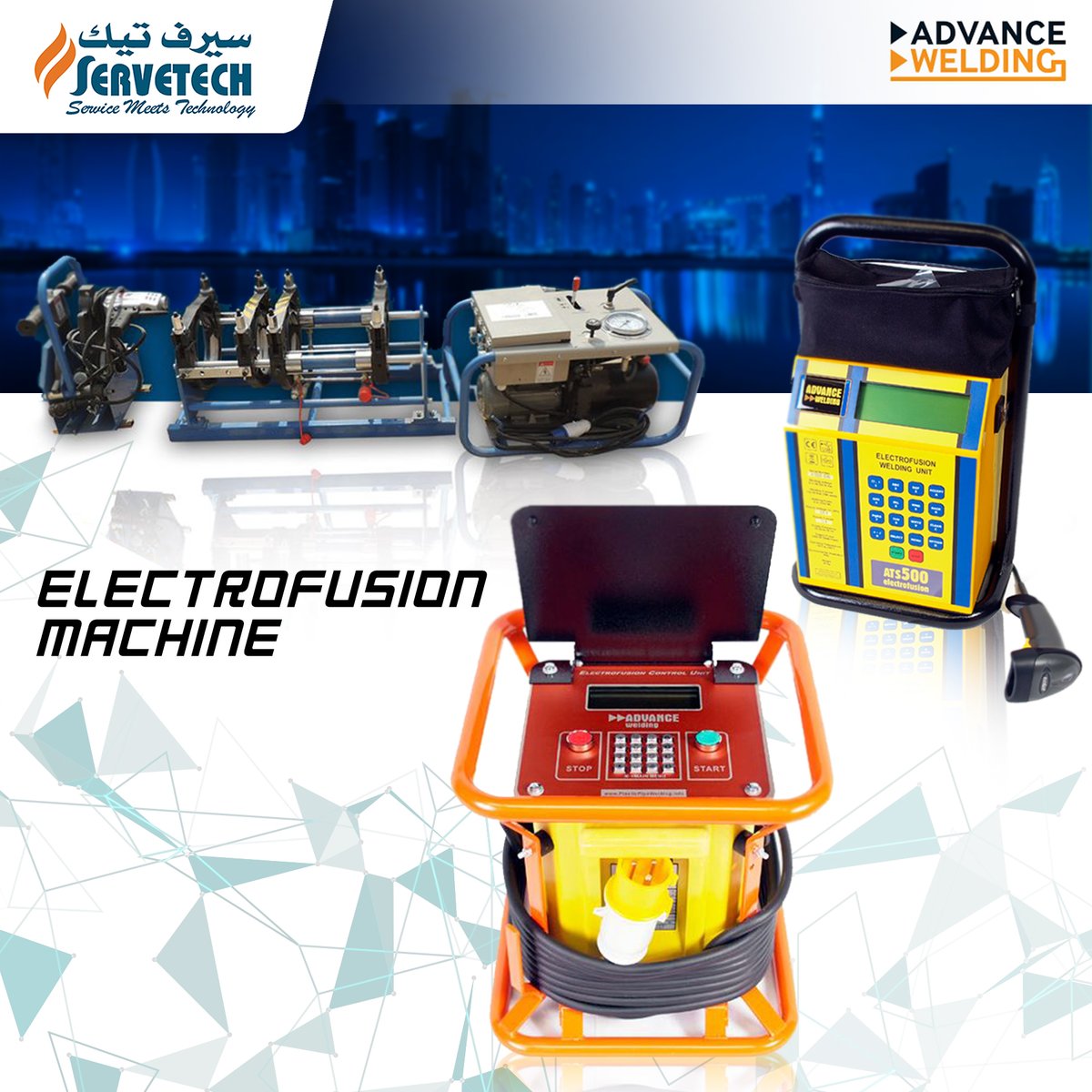 Servetech_'s tweet photo. We are the sole distributor for Advance Welding, such as Electrofusion Machines, Drainage Electrofusion Machine, Re-rounding Tools, Saddle Clamps, Pipe Clamping Devices, Scraper and much more. #servetech #advancewelding #Electrofusion #PowerWelder #welding https://t.co/DiPNCB4YIj