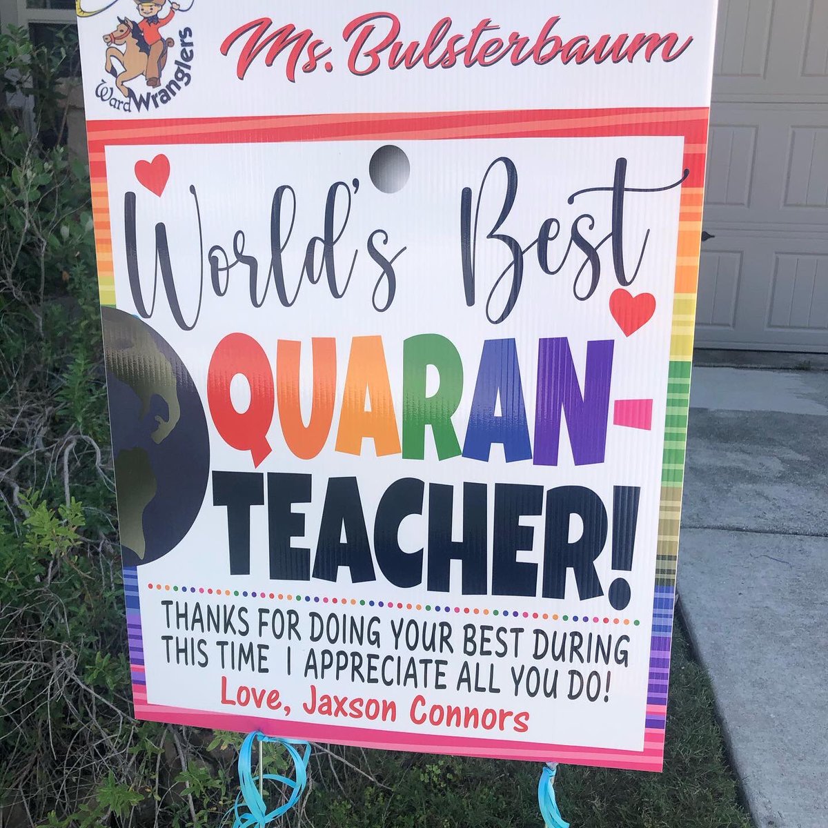 MrsBulsterbaum's tweet photo. Early #TeacherAppreciationWeek surprise from an incredible mother &amp; son team!  #TeachersCan #NISDFamily #NISDdl #distancelearning #QuarantineLife #grateful #WardWranglers #WardStrong #NISDStrong https://t.co/TleS2sw6V0