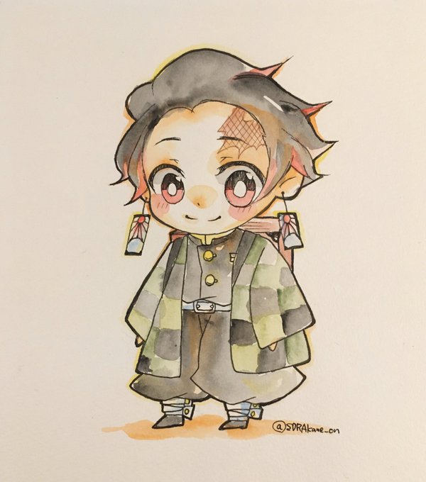 そらあかねさんがTwitterに投稿した竈門炭治郎(鬼滅の刃)のイラスト。