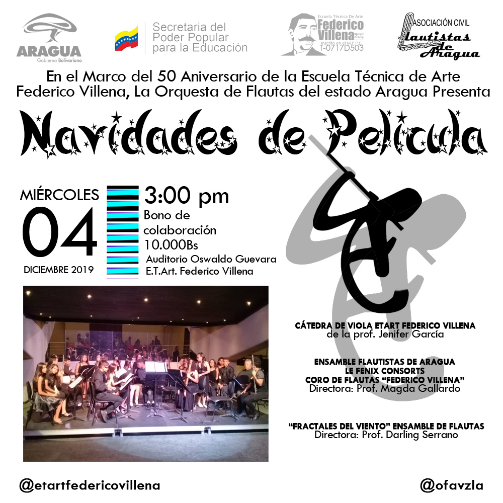 Nuestro concierto Navidades de Película, donde tocamos de todo menos música navideña... bueno sí pero de Película disponible en Youtube youtube.com/watch?v=we1bYP… #QuedaEnCasa #SabadosEnYoutube #FlautistasDearAragua