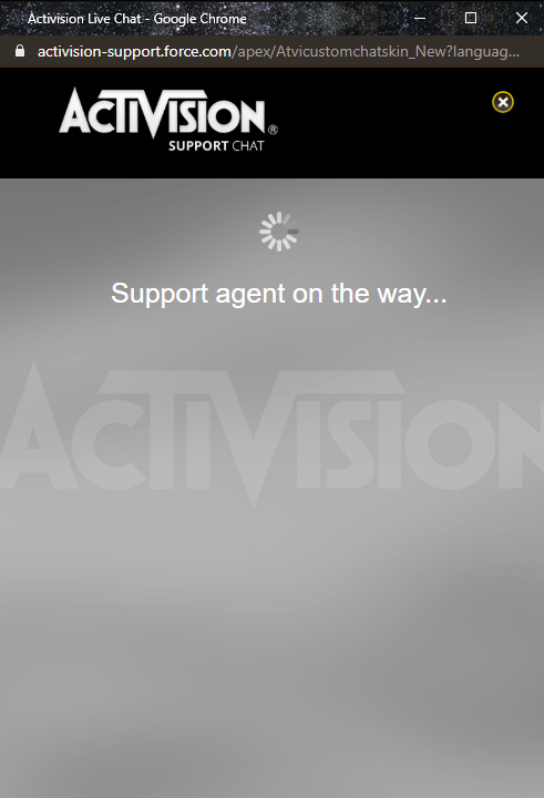 NickElissen's tweet photo. @ATVIAssist  waiting in queue for 2 hours and when it's my turn waiting on this forever?  Just trying to get my battlepass status back which was changed to inactive when I maxxed it.. https://t.co/AhkpRrtqsC