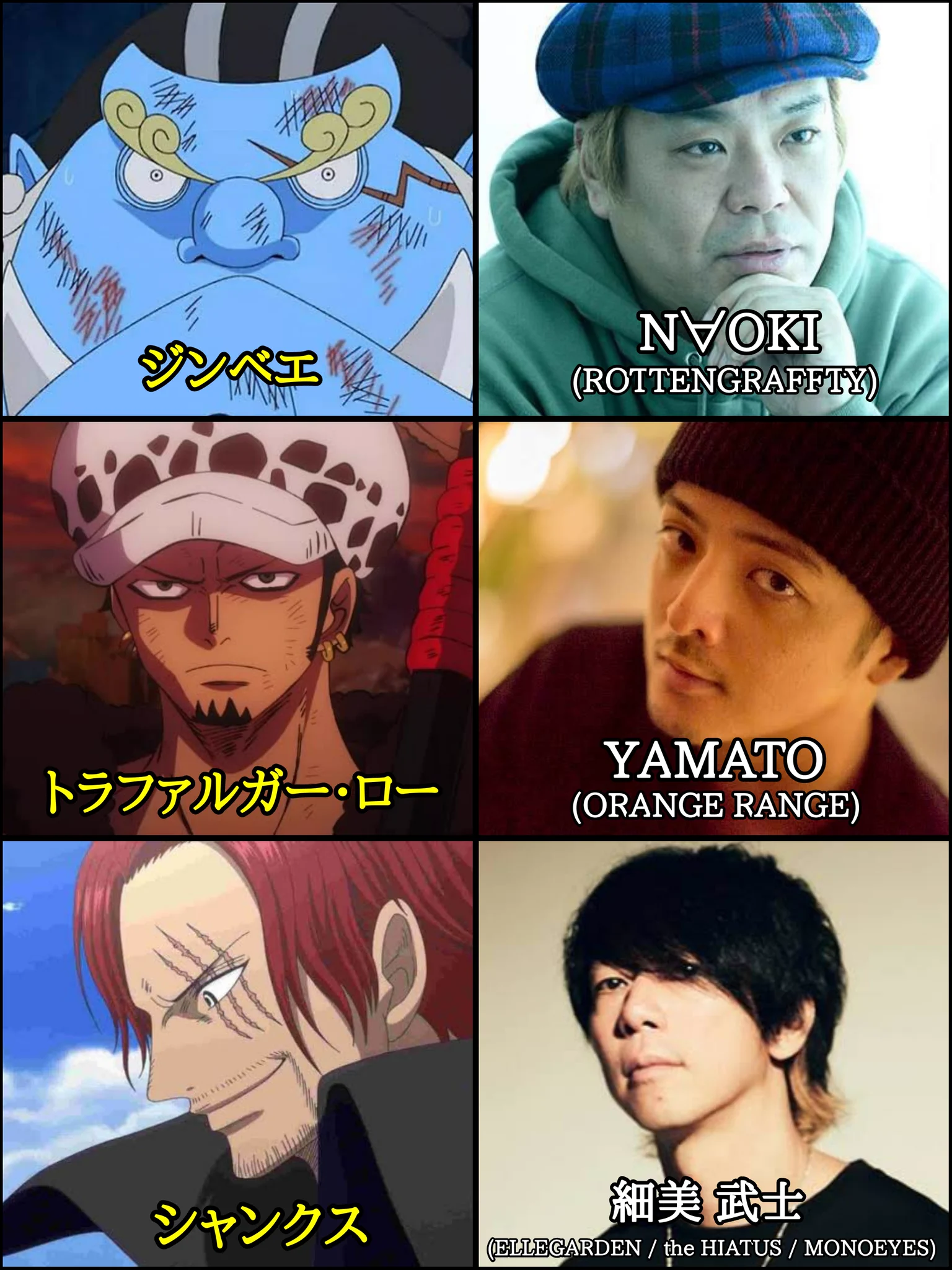 もしワンピースがバンドマンで実写化したら？キャストはこうなるかもwww