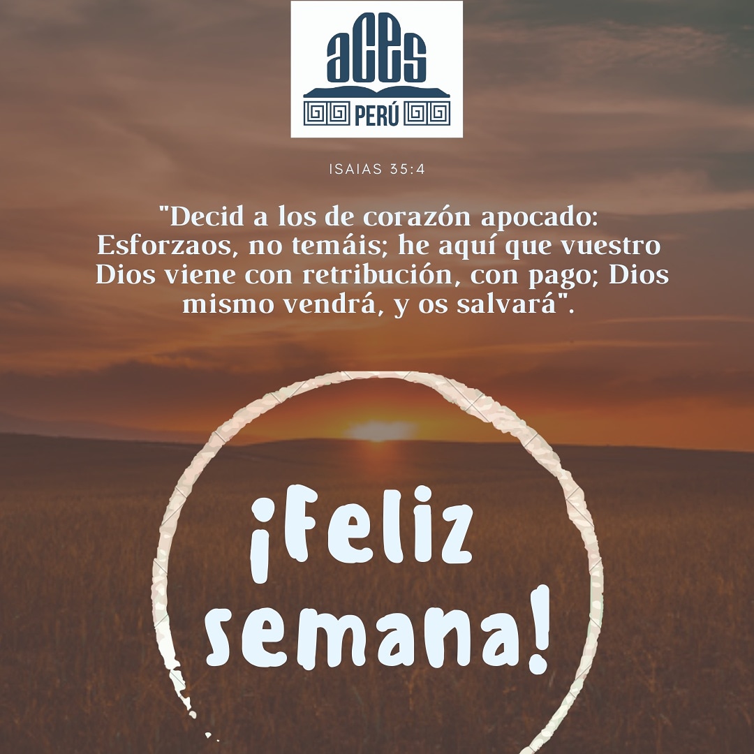 Decid a los de corazón apocado: Esforzaos, no temáis; he aquí que vuestro Dios viene con retribución, con pago; Dios mismo vendrá, y os salvará.
#felizsemana