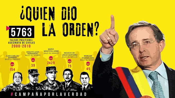 alfredo on Twitter: "#UribismoCriminal #QuienDioLaOrden ya sabemos quien  dio la orden pero la miedosa @CorteSupremaJ se hace de la vista gorda…  https://t.co/M83DTGsU8i"