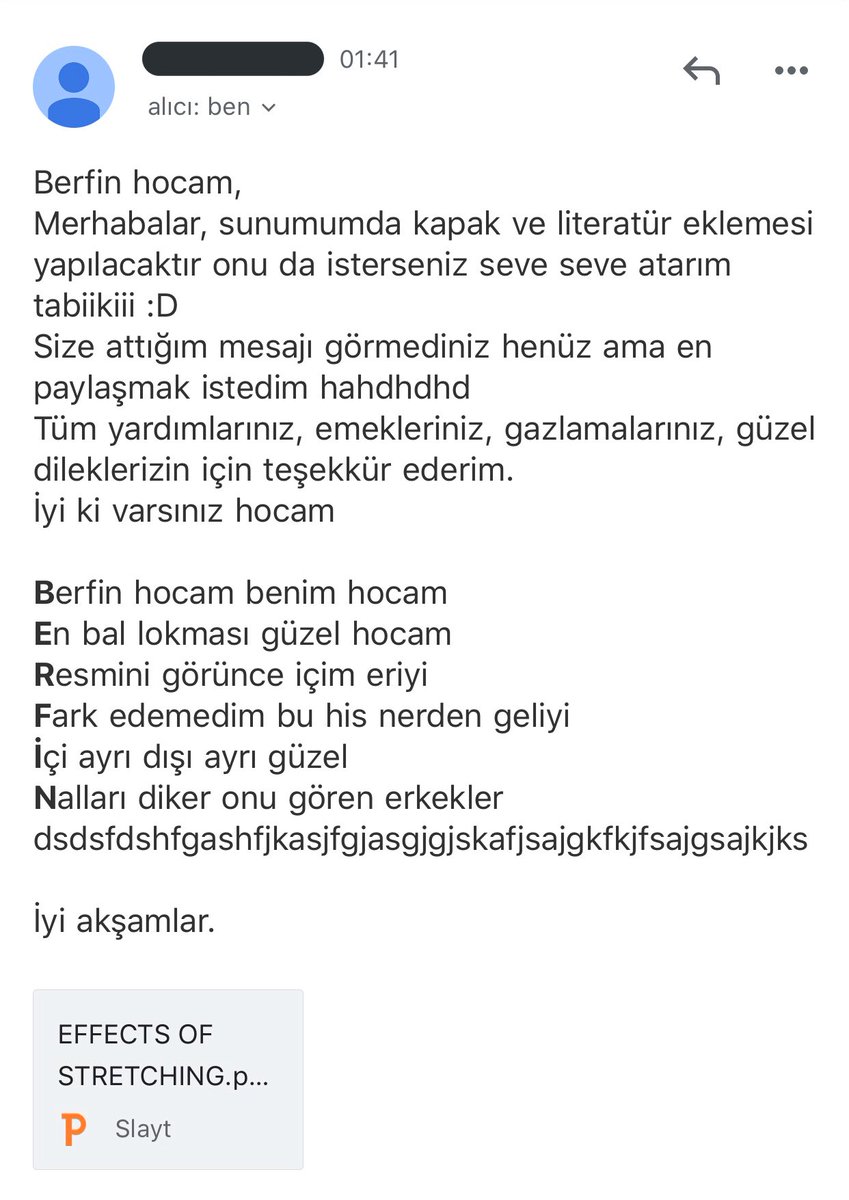 Gece 1.41’de gelen maile bak... İnsan öğrencisini seçemiyor maalesef