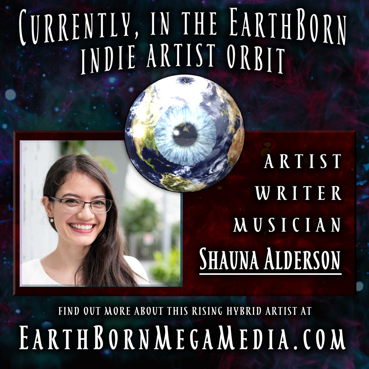 EarthBorn_Mega's tweet photo. Come see the Indie Orbit Artist spotlight on hybrid creative, @AldersonShauna.
Are you a hybrid creative looking for a spotlight feature? Message us! We love making new friends.

#indieorbit #musician #writer #artist #WritingCommnunity #indie #community #creatorowned #music #art https://t.co/vgi0IkdVDC