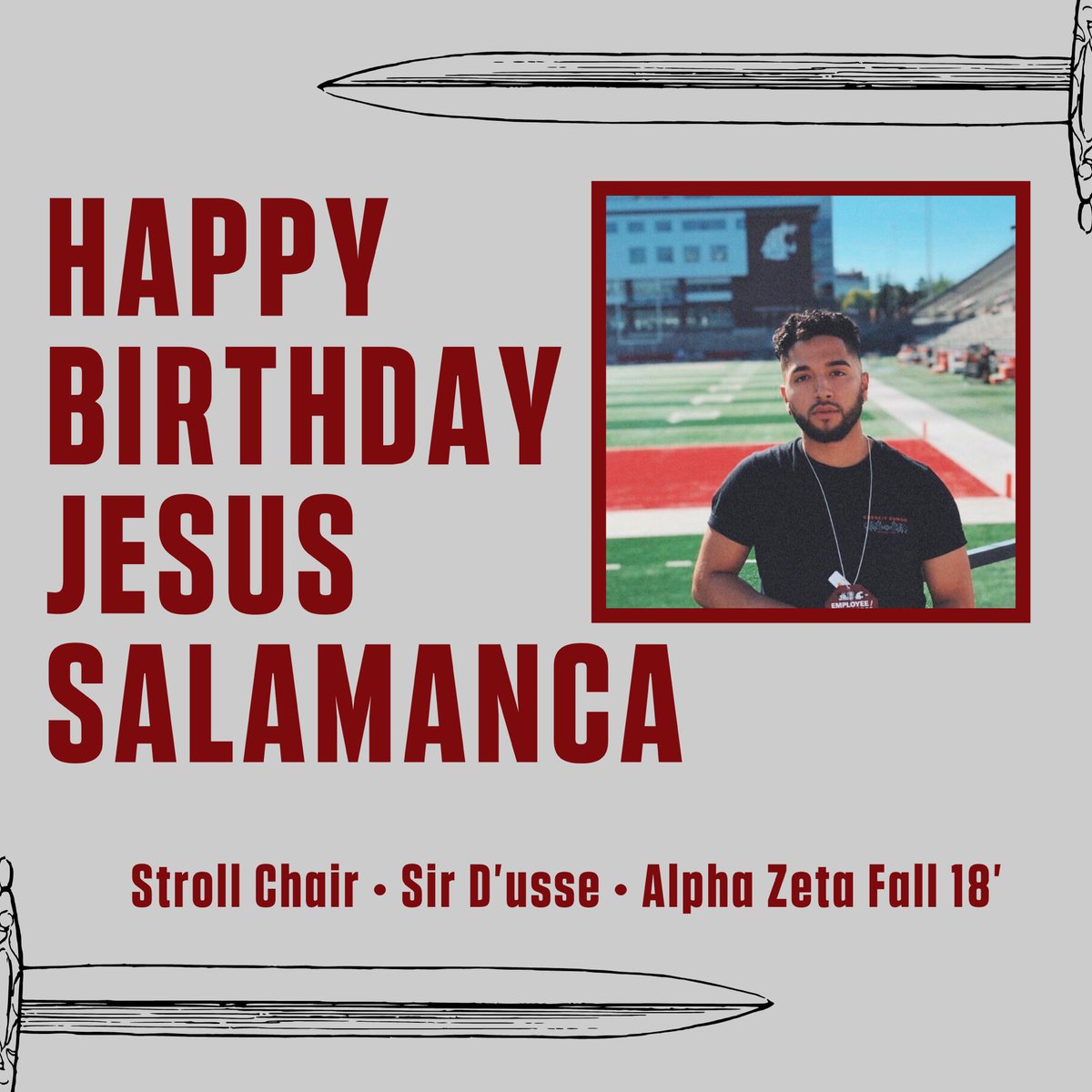 WSU_ODPhi's tweet image. Going to finals week we want to give a first of the month birthday shoutout to Jesus Salamanca AKA @daydream.rmg AKA Sir D’ usse. He has been major contributor to our committees and has held Stroll Chair⚔️✊🏽 Stay Hype and safe in these final days in the semester #Upsilon #ODP