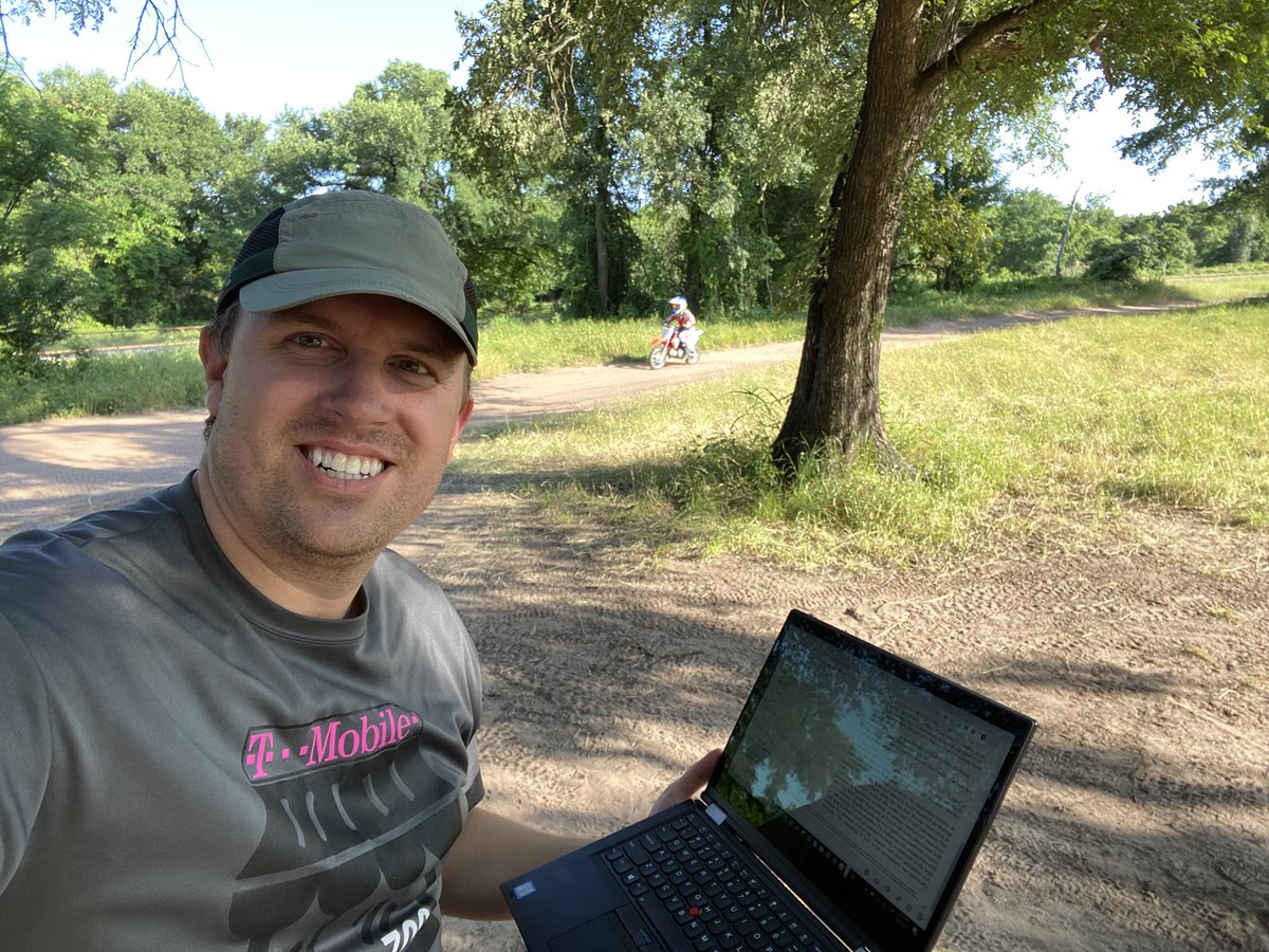 mattrjamestx's tweet image. Enjoying the evening, watching my son ride his new CRF110, reading a leadership textbook for my #MBA, and enjoying the great outdoors!  #OneMoreClass #TMobileTuitionAssistance #TMobile #MagentaForLife