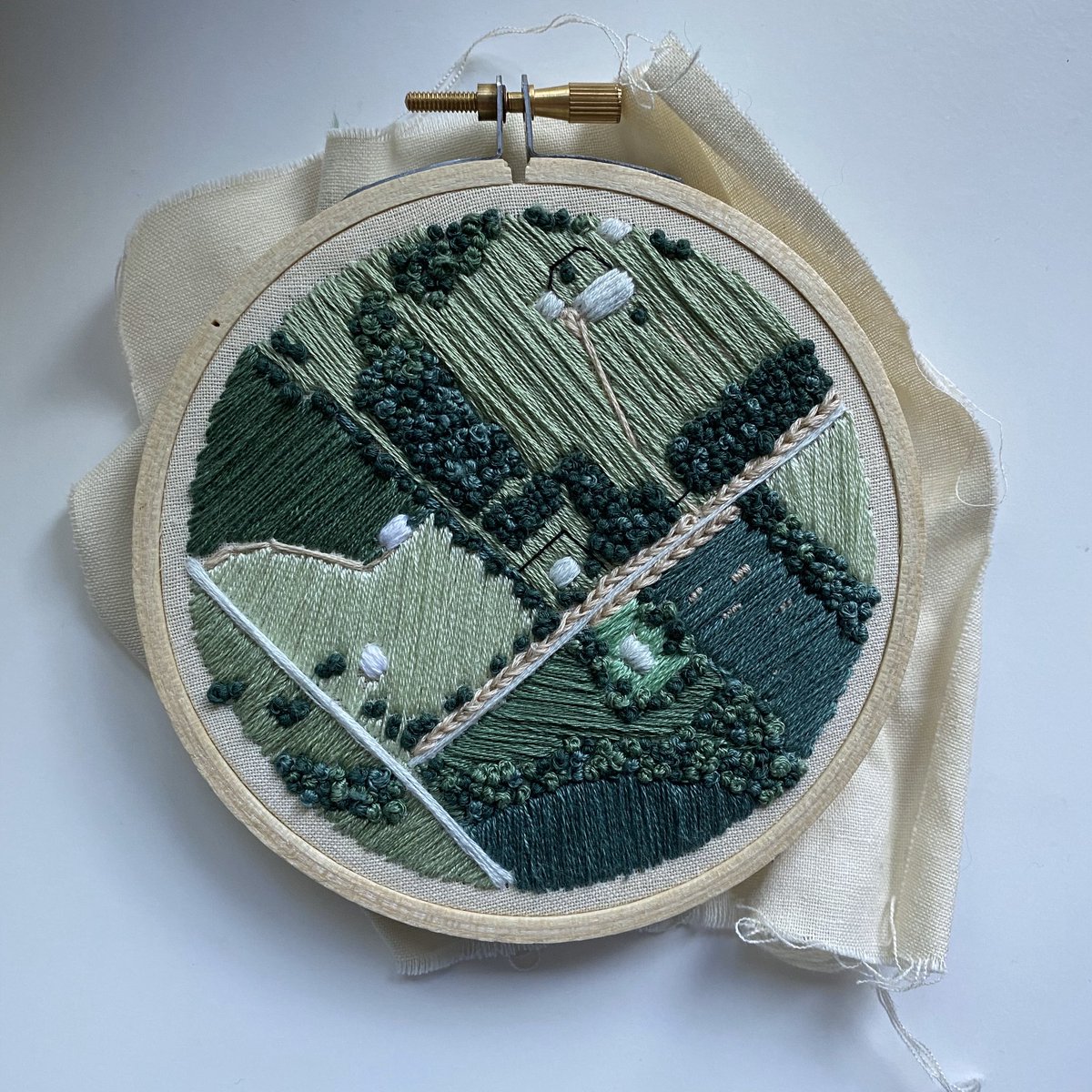 danaknich's tweet photo. i just finished this longer project today! it’s an overhead farmscape replicating that of where my grandparents’ live. https://t.co/znzBvcHAEf