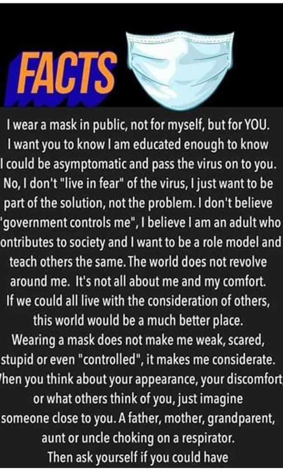 MRuedaRN's tweet image. A mask is safe. Don’t you want to be safe? I have had a lot of people challenge me as to why, if the #TexasGovernor states it is not necessary. We wear masks to protect others. Please follow local/health officials for their recommendations #MaskOn #facemaskchallenge