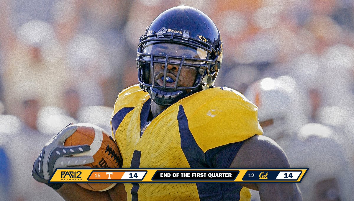 CalFootball's tweet photo. One quarter down and we're all locked up. #CALvsUT2007 https://t.co/VN3NSbi8Ey