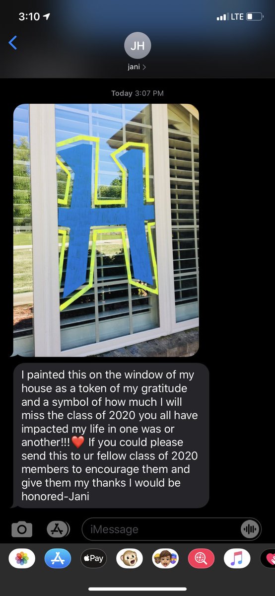 looook how sweet jani is :) she sent this to me and said to share it w my classmates so here y’all go !!! we love you jani 💙💛💛