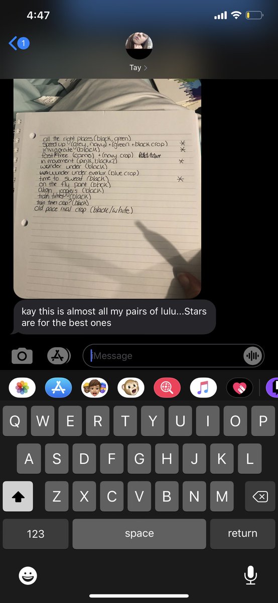 LahaylaCC's tweet photo. Get yourself a friend that writes a list of all her leggings and stars her favourites so you can decide what to get 😂❤️ @Taylor4717 https://t.co/yrPkzwU93l