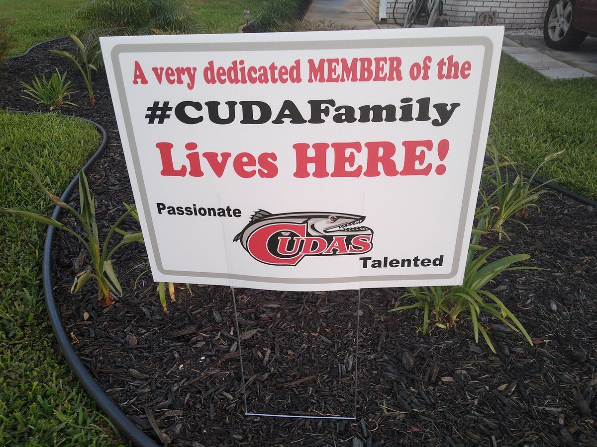CudaEngineer's tweet photo. Found this sign in my yard this morning. Thanks Cudas!  #CUDAFamily https://t.co/vUsGnZYsez