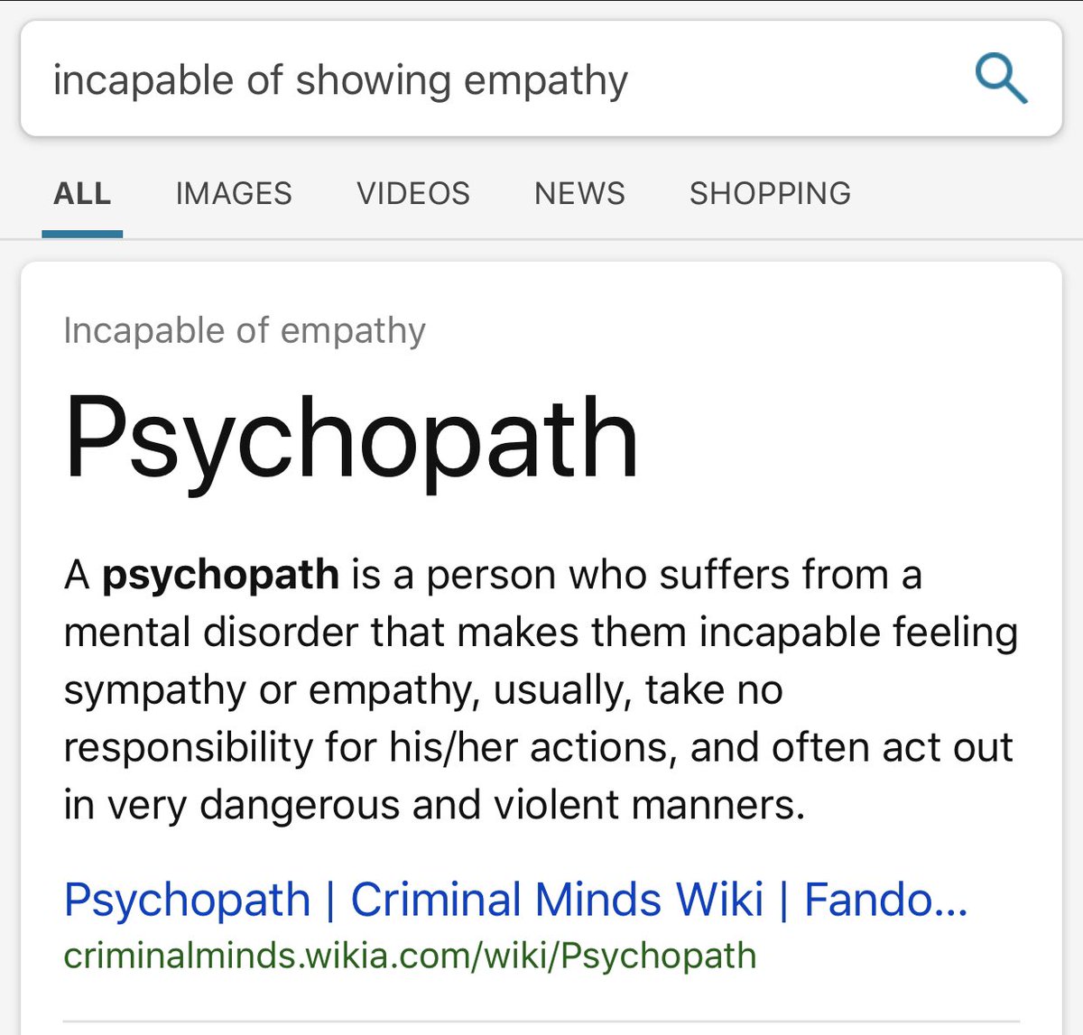 There is a psychopath in the White House