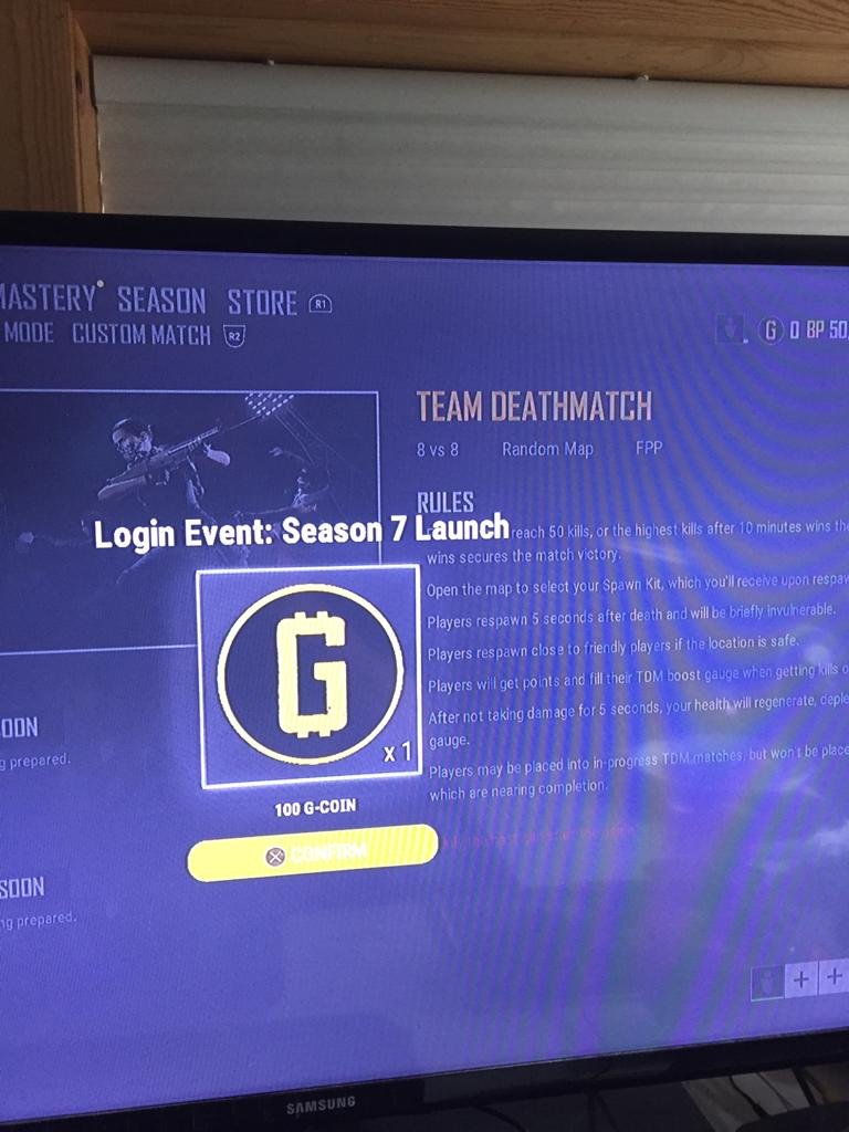 landslidefink's tweet photo. Hey @PUBG_Support . I received this message on my PS4 console about your 100 free G coins. It will not leave my screen. It is stuck and I cannot play the game anymore. I have uninstalled and reinstalled the game along with resarting lobby. My profile name on PS4 is VBxdutchrudder https://t.co/NuLSXYLojB