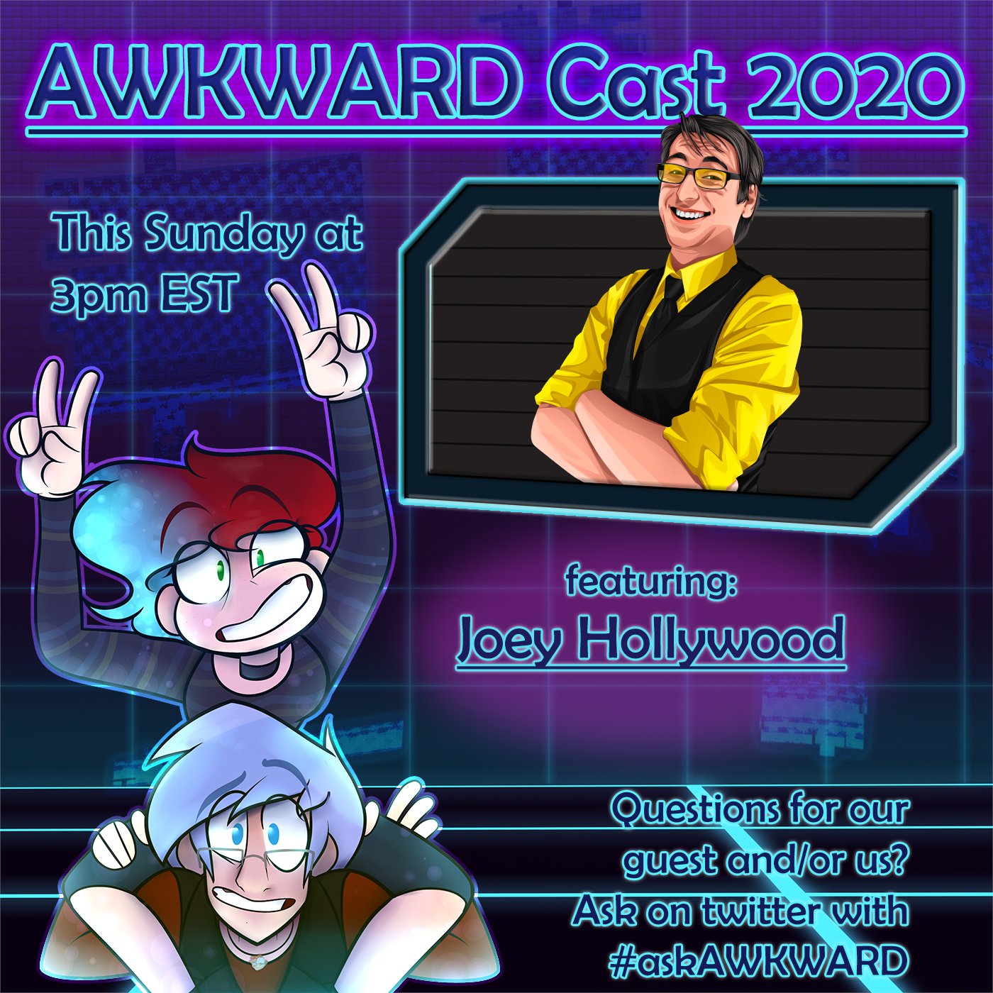I will be appearing on the AWKWARD Cast tomorrow! Got any questions you'd like answered on the show? Send them with #askAWKWARD on Twitter And join us live on SUN on https://t.co/Tin8GeayDQ @Ayn_Wye @CosmicKeyframe https://t.co/m6KrpTCeCs