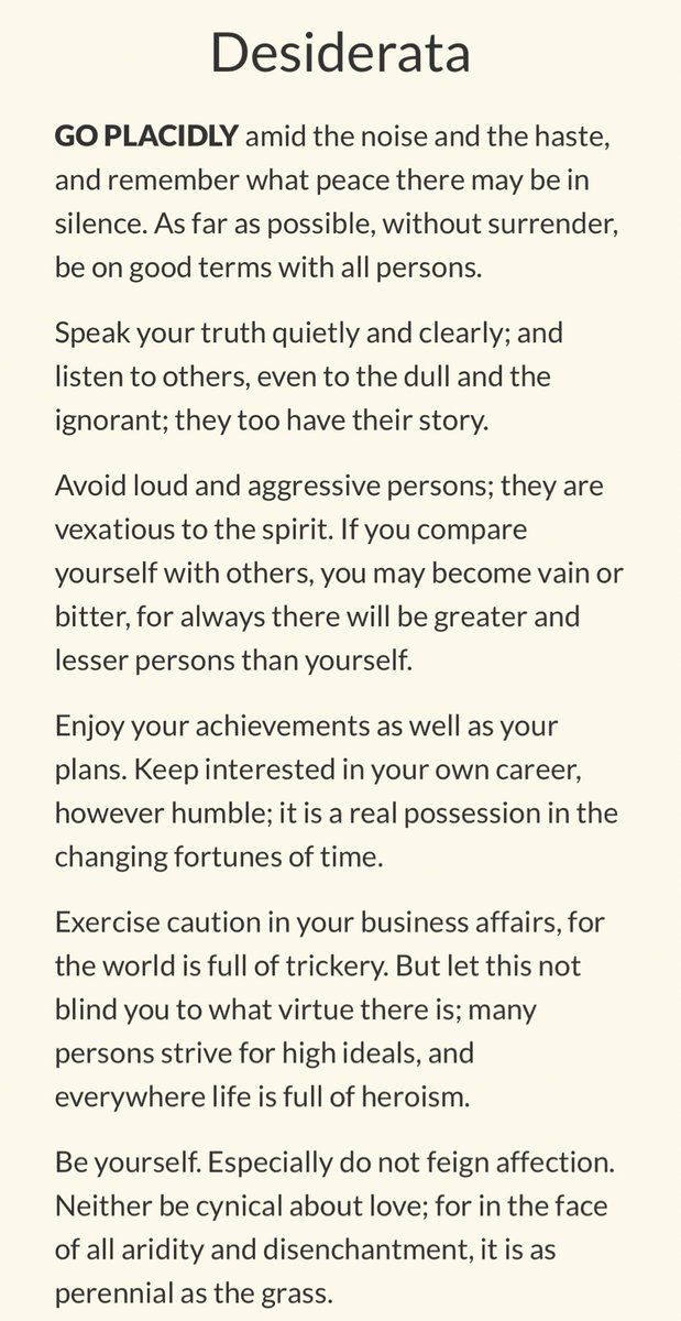 qataharraymond's tweet image. “Enjoy your achievements as well as your plans. Keep interested in your own career, however humble, it’s a real possession in the changing fortunes of time”
- Desiderata