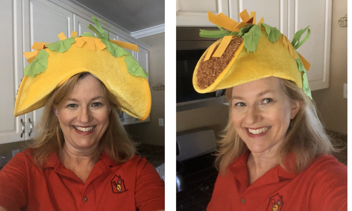 maddy63's tweet photo. Important Survey Question: which look is better for Taco Tuesday/Cinco de Mayo/Giving Tuesday Now? #rmhcsla https://t.co/fHdLOrI2Bv
