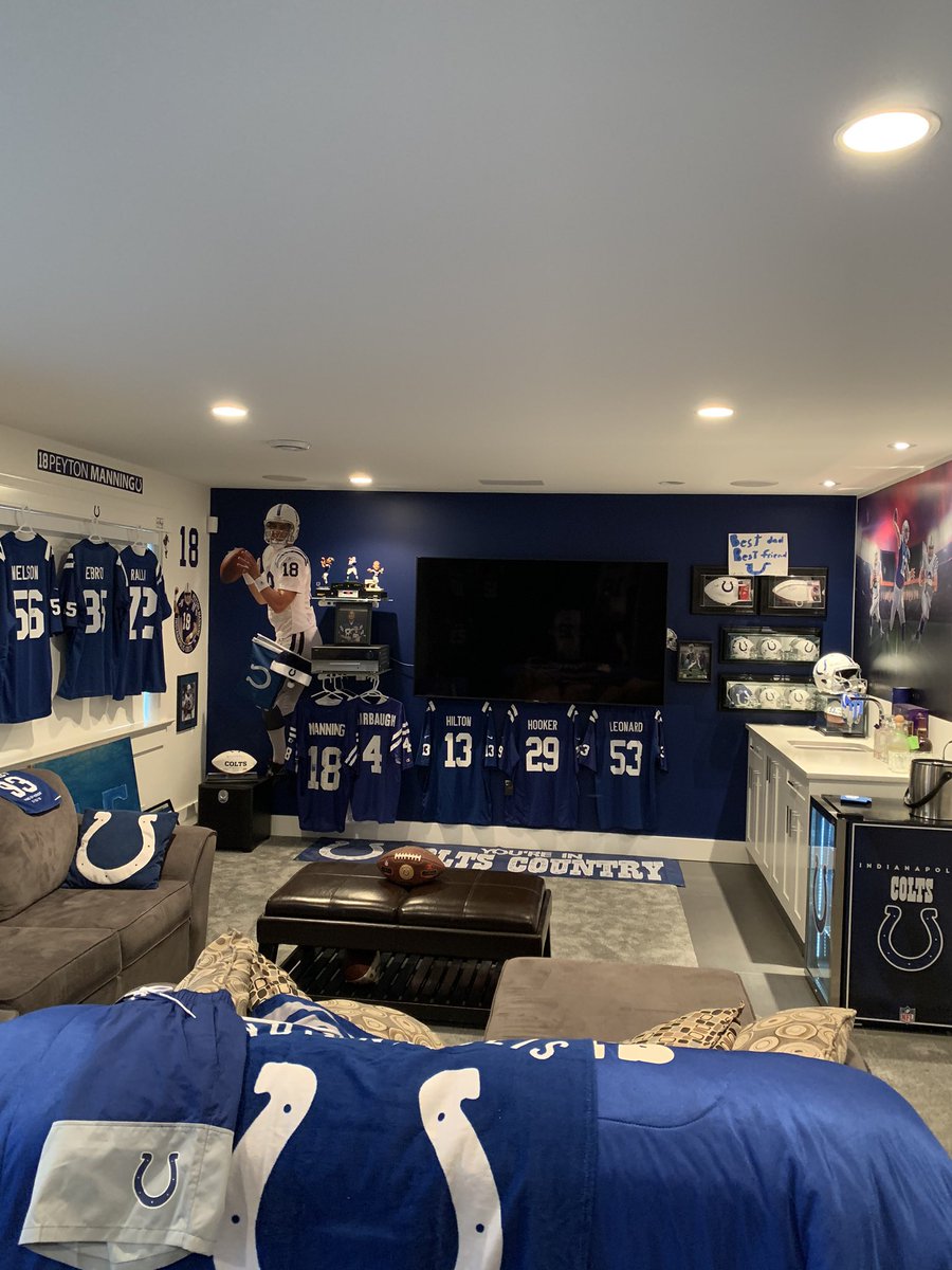 DaveRalla's tweet image. Making good progress. Still some more @Colts gear to hang. Thanks for the inspiration @RickStevens63, and thank you @BrettCrabtree3 for always thinking of me for autographed items. Happy to be a part of @ColtsSuperFans1 GO COLTS!!!

#colts #coltsnation