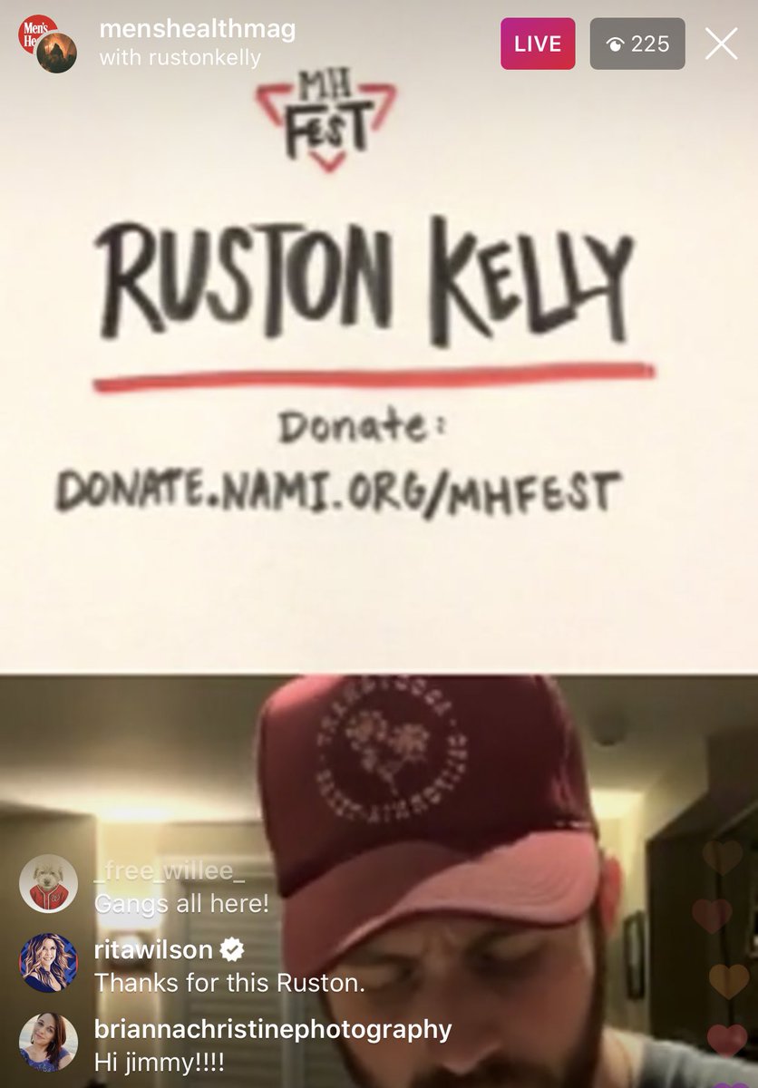 SpencerDukoff's tweet photo. Ended Day 1 of @MensHealthMag’s #MHFest on a high note with @RustonKelly (and a cameo by apparent Ruston stan/antibody queen @RitaWilson)

Thanks to all the artists today who helped raise money for @NAMICommunicate! 

Donate here:
https://t.co/6pTiaZPs5Q https://t.co/HgVaxbrfld