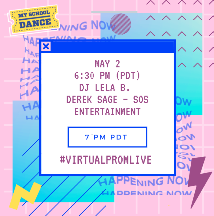Have you signed up yet? if not go to the 🔗 in our Bio.  Some of our DJ’s for the night will include <a href="/DJLelaB/">DJ Lela B</a> and Derek Sage from <a href="/sos_california/">SOS Entertainment</a> 
Be sure to show us some of your 💃🕺 moves and tag us #VirtualPromLive <a href="/MySchoolDance/">MySchoolDance</a> <a href="/virtualpromlive/">Virtual Prom Live</a>