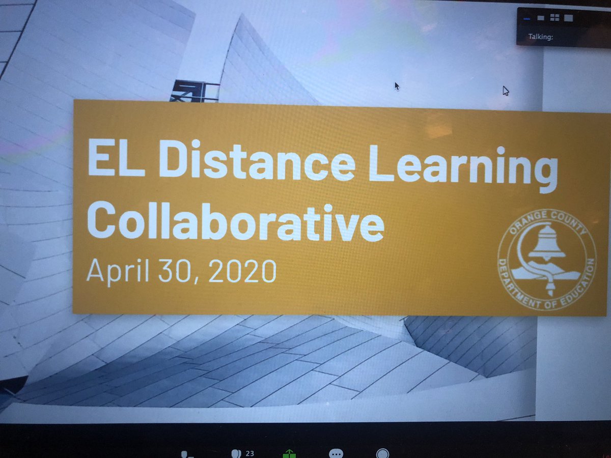 DrRenaeBryant's tweet photo. Excellent #OCDE Distance Learning Collab mtg. I appreciate when ed model strat they want others 2 use. @OCDeptofEd Humanities/Multilingual team did great job engaging participants &amp; allowing 4 participation. We all left w/ more tools n r toolbox 4 serving SS. @RRomeroEducator https://t.co/H2DrYskgjm