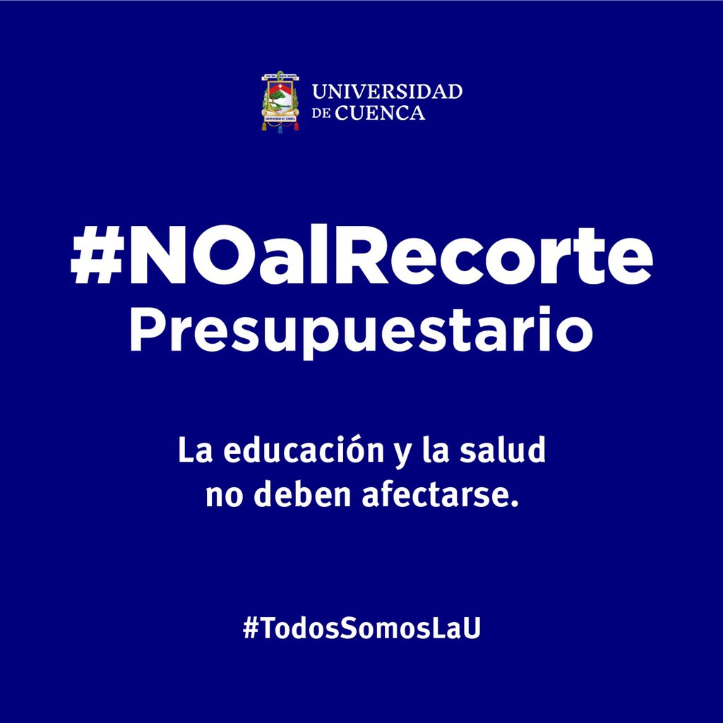 PVanegas's tweet photo. La responsabilidad y entrega de cada miembro de la @udecuenca para asumir el reto de mantener una educación superior en entornos virtuales, alcanza también la equidad y la solidaridad. La autonomía y el presupuesto no pueden recortarse. #NOalRecorte https://t.co/0p2U5EVwud
