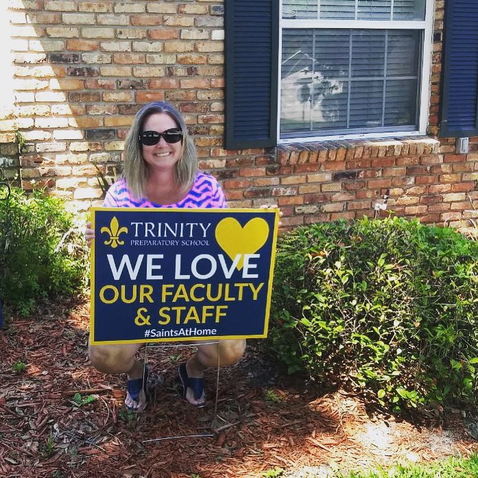 jenhencken's tweet photo. What an awesome surprise! Feeling the love ๐โ๏ธ๐ #TPSproud #TPSconnects #SaintsAtHome https://t.co/4N8YCGcpyJ