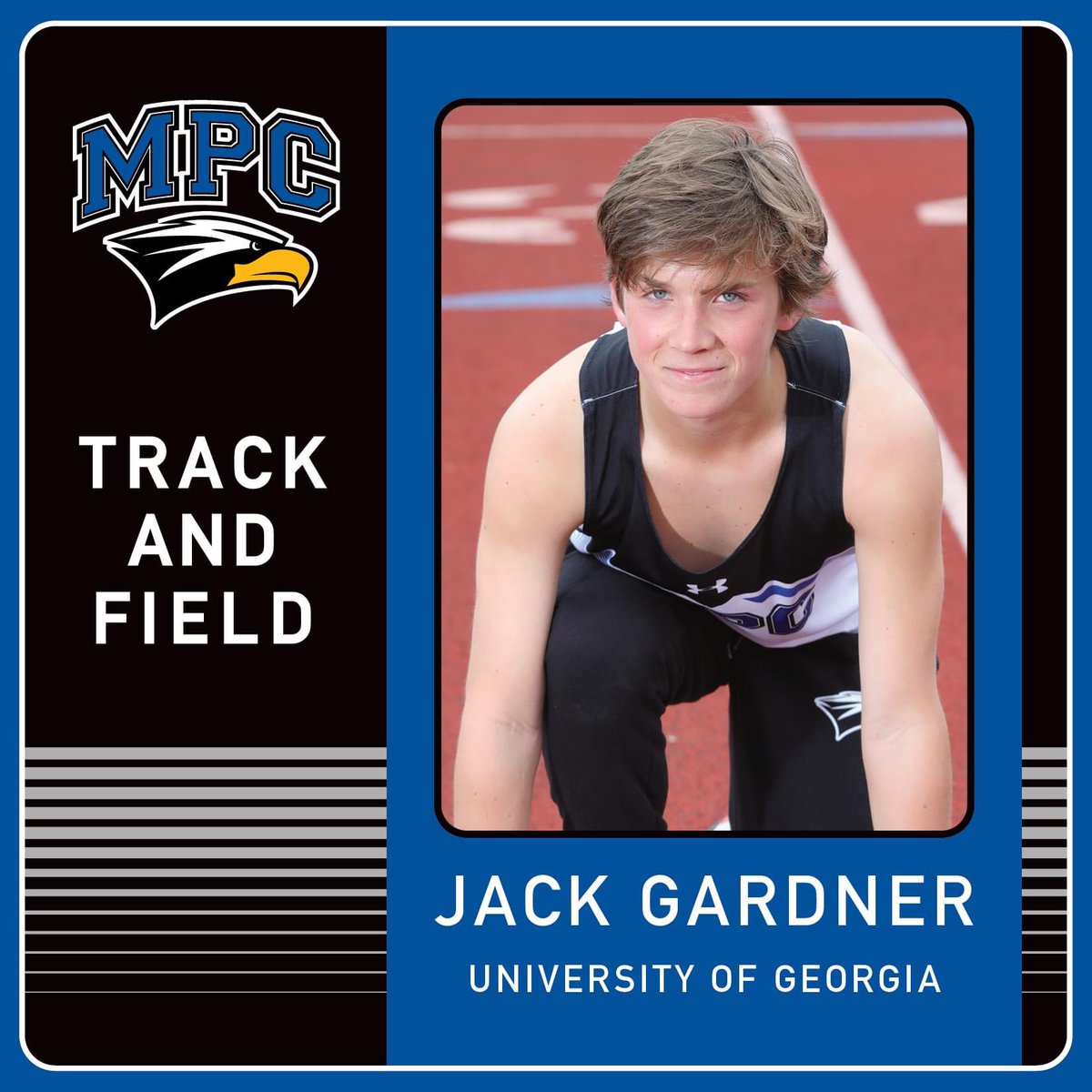 MPCAthletics's tweet photo. Tonight's tribute is JACK GARDNER who has competed for the past 2 years in #MPCTrack. Being a stand-out in cross country, he quickly adapted. Jack is an athlete who loves to train and push himself to the limits. He currently holds the record in the DMR! #Ecclesiastes8:15 https://t.co/IemJBy20Gr