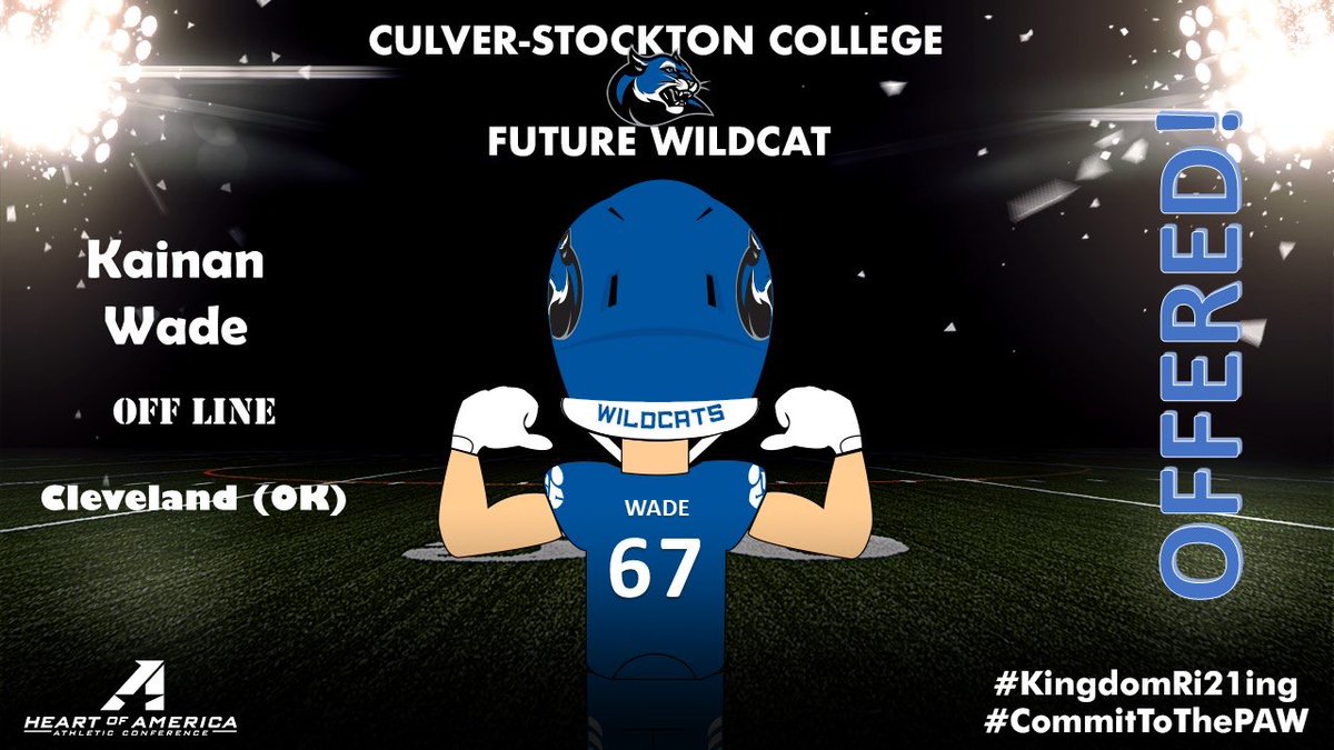 CoachKainanWade's tweet photo. Happy to say I have received my first offer to play football @CSCwildcatsFB thank you @CoachCutshaw for the opportunity! 🔵⚪️ #CommitToThePaw https://t.co/egHwz3Pf3x