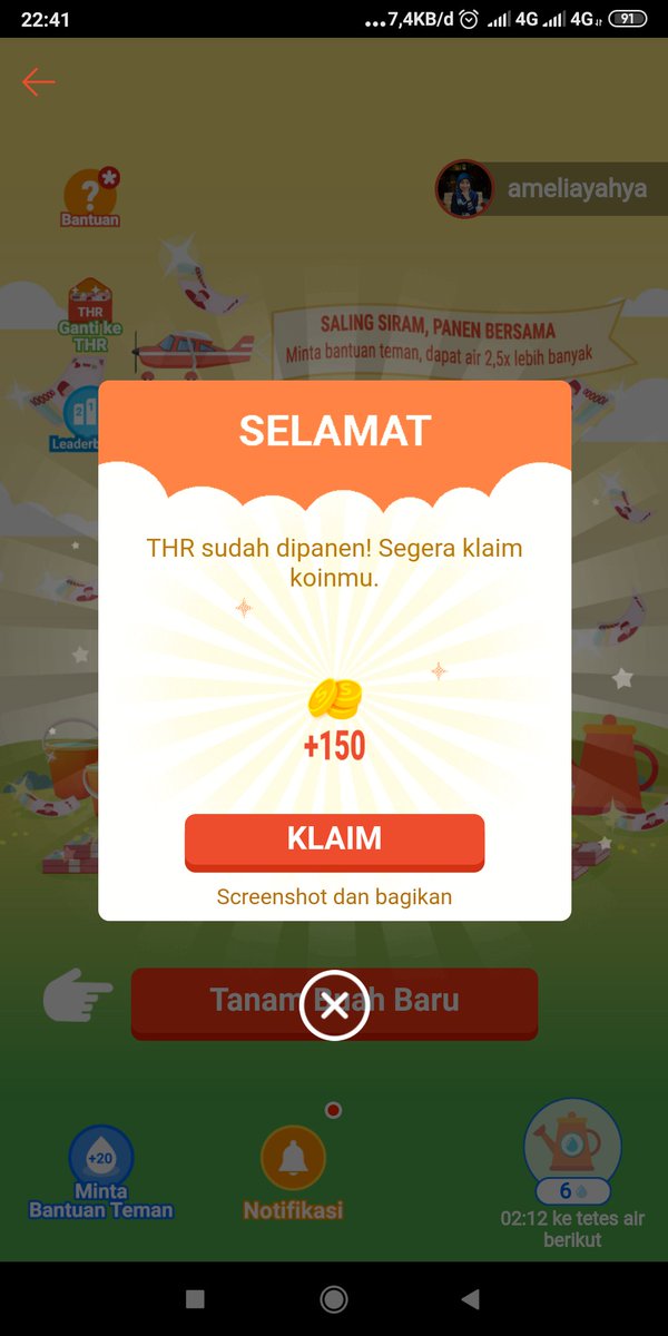 ameliayahya's tweet photo. Bismillah.. Semoga beruntung.. Semangat terus, hasil Shopee tanam,  panen 27-28 April.. @ShopeeID
#ShopeeTanamTHR10M #ShopeeDariRumah
#ShopeeID https://t.co/6I1o0To7HZ