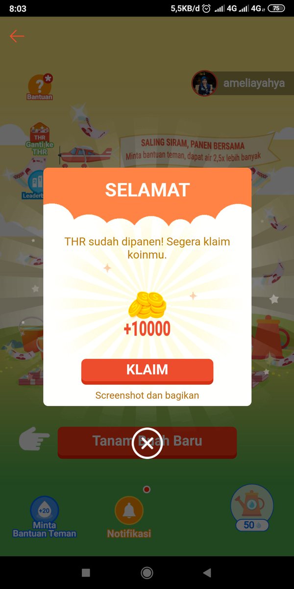 ameliayahya's tweet photo. Bismillah.. Kirain dpt sejuta, ternyata sepuluh ribu hehe, Coba terus,,, hasil Shopee tanam, panen 03 Mei.. @ShopeeID
#ShopeeTanamTHR10M #ShopeeDariRumah
#ShopeeID https://t.co/0BaGJ1W2SG