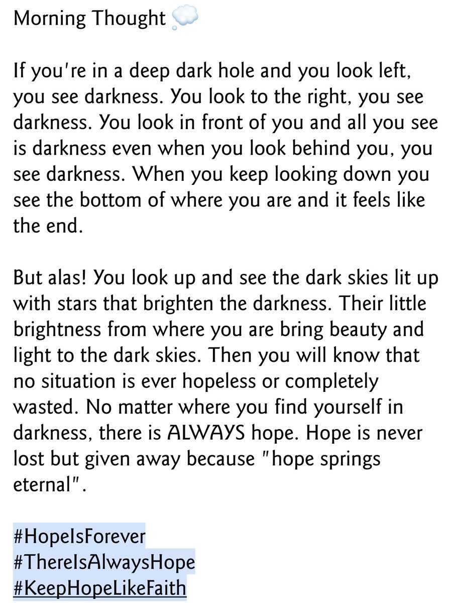 m_t_reflections's tweet photo. #HopeIsForever
#ThereIsAlwaysHope
#KeepHopeLikeFaith https://t.co/7FDEVhyGi7