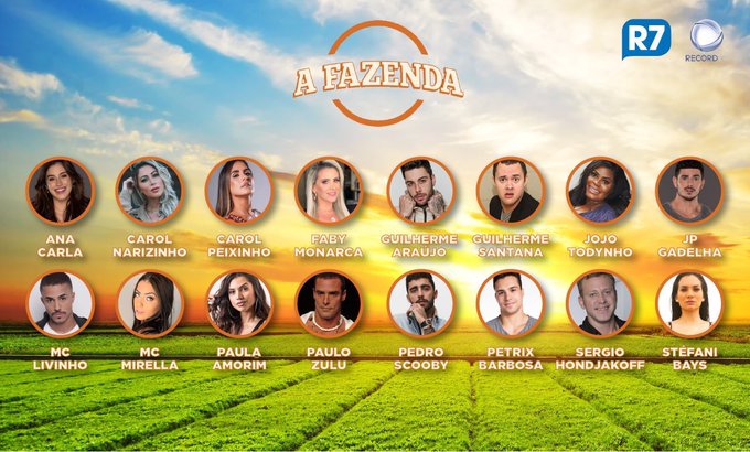 AcervoCharts's tweet photo. Confira os possíveis participantes da 12° edição de "A Fazenda", conhecem algum? https://t.co/tvPXqunfnn