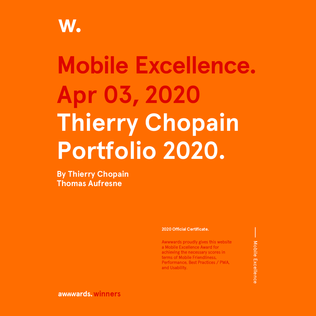 ChopainThierry's tweet photo. Iโm very honored to be "Site Of The Day" on @AWWWARDS , itโs huge thanks. And at the same time "Dev Awards" and "Mobile Excellence" what elseโฆ
Again thanks to @thomAufresne and Klichรฉ!
#Webdesign #awwwards #SOTD #DEVAWARDS #portfolio
#design #siteoftheday #portfolio #UI #UX https://t.co/kyyUnOS4pA