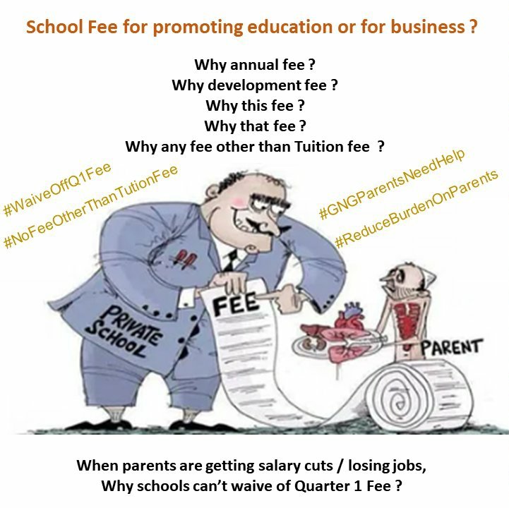Techerayogi's tweet photo. Please consider Parents request and waive off fee as many are facing economical crises. @myogioffice
@myogioffice @HRDMinistry
 #NoSchoolFeeQ1 @drdineshbjp Please Help and instruct Schools to waive off fee. https://t.co/eWkLJQEvYl