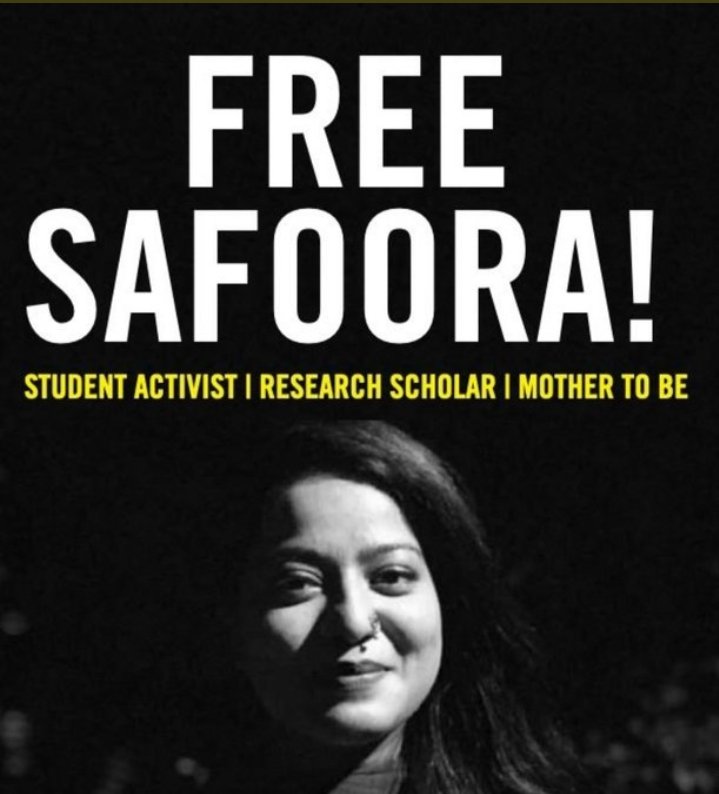 Aadil_badsah's tweet photo. Safoora, who is pregnant is languishing all alone in the isolation ward of Tihar Jail. This is the biggest injustice playing out right before our eyes, bigger than the arrest of Kanhaiya kumar. But still there arent many speaking out about this. 

#StopTargetingMuslim https://t.co/4fhdhXJBf1