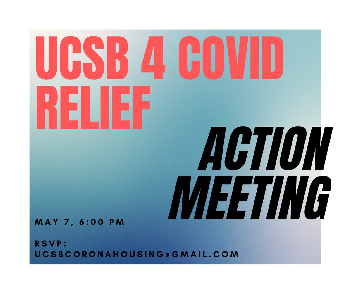 The poll is in! Next Thursday will be the start of our weekly meetings. We'll be going over the basics and figuring out how to move forward in a way that works for everybody. If you're new, come and find out what UCSB 4 COVID Relief is about and what we can do together!