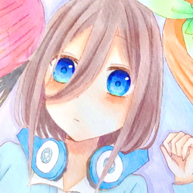亜月るかさんがTwitterに投稿した中野三玖(五等分の花嫁)のイラスト。