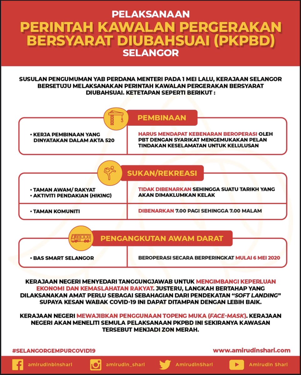 HermyRahim's tweet image. Selangor another level. Dia tak batal PKPB, tapi dia buat PKPBD (perintah kawalan pergerakan bersyarat DIUBAHSUAI). 

Dia tahu ekonomi masih perlu dijalankan tapi dia tapis banyak benda. Banyak yang federal buat dia rasa tak patut lagi, dia hold kan. Bijak.

Well done, Selangor.