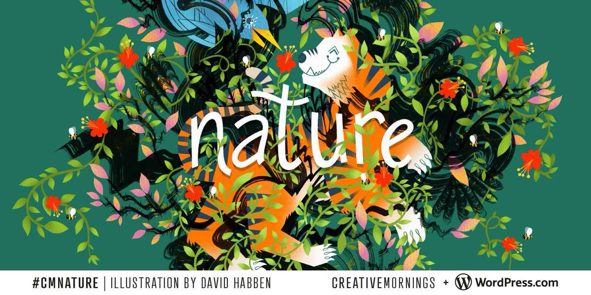 “What can nature teach us about living with strength, vulnerability, and grace during these challenging times?”
May's theme is #CMnature. It was picked by <a href="/SaltLakeCity_CM/">CreativeMornings/SLC</a>, illustrated by <a href="/HABBENINK/">Habben // Art & Illustration</a>, and is presented by <a href="/wordpressdotcom/">WordPress.com</a>.
Soon more about our next virtual event!