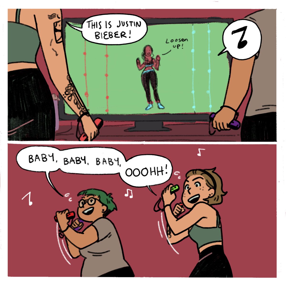 Jade and I have been playing a boxing fitness game to stay a bit active inside!