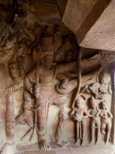 The Badami Cave Temples are a Complex of Hindu and Jain Cave  #Temples located in Badami, Vataapi the Capital of the Chalukya Dynasty (6 - 8th Century) Karnataka, India. The Caves are considered an example of Indian Rock - Cut  #architecture  #sculptureಬಾದಾಮಿ ಚಾಲುಕ್ಯ ವಾಸ್ತುಶಿಲ್ಪ!
